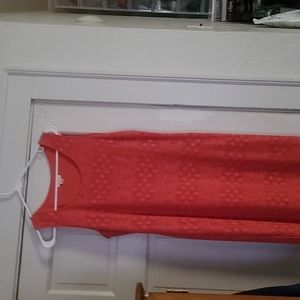 Women's pink laced high slit dress